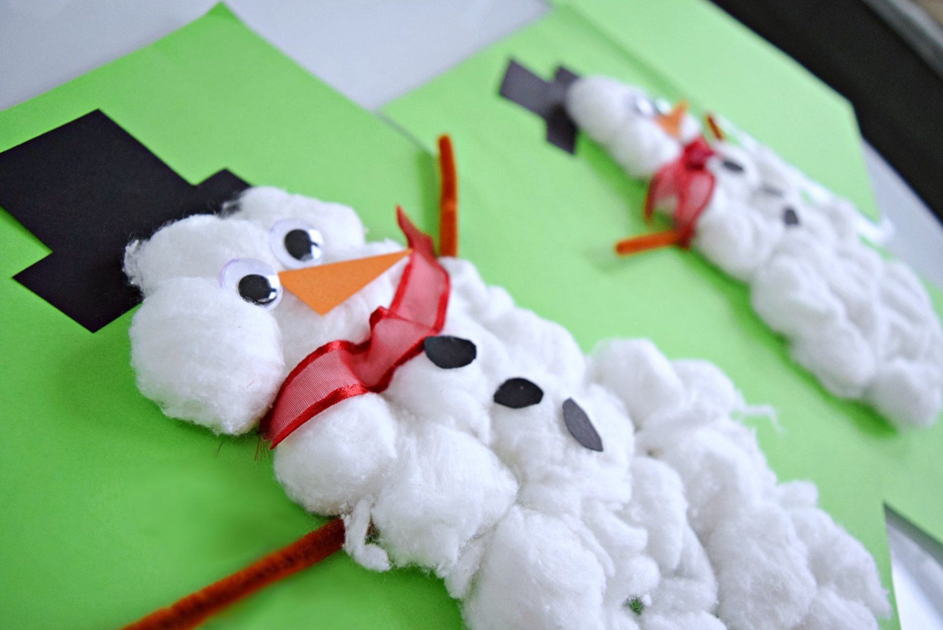 A Simple Cotton Ball Snowman Craft 2022 Entertain Your Toddler