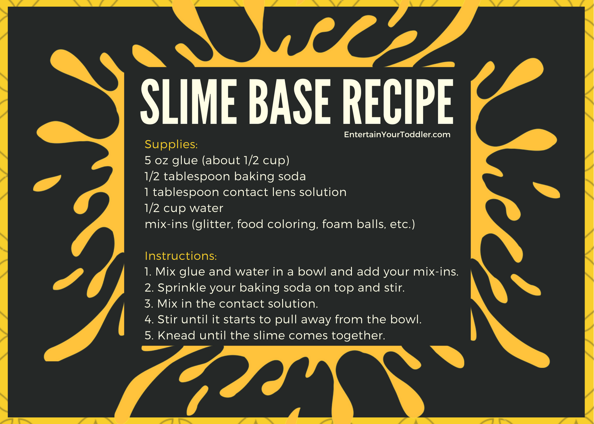 20 Slimes with the Same Base Recipe 2024 - Entertain Your Toddler
