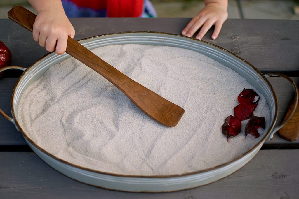 Fall Sand Garden Sensory Tray 2020 Entertain Your Toddler