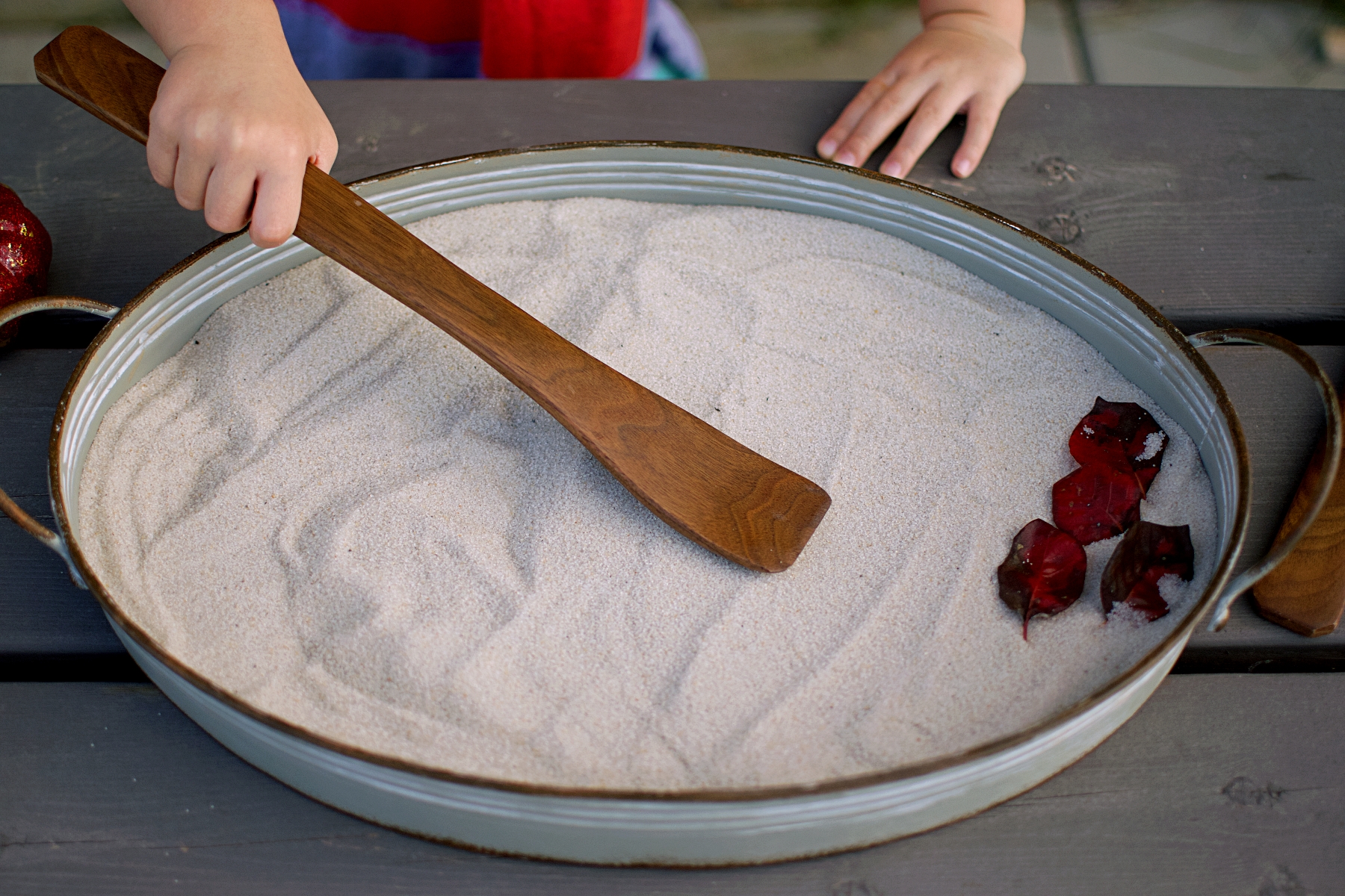 Fall Sand Garden Sensory Tray 2022 - Entertain Your Toddler